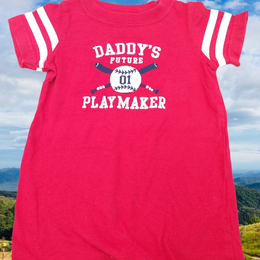 #1097 baseball romper 6 months
